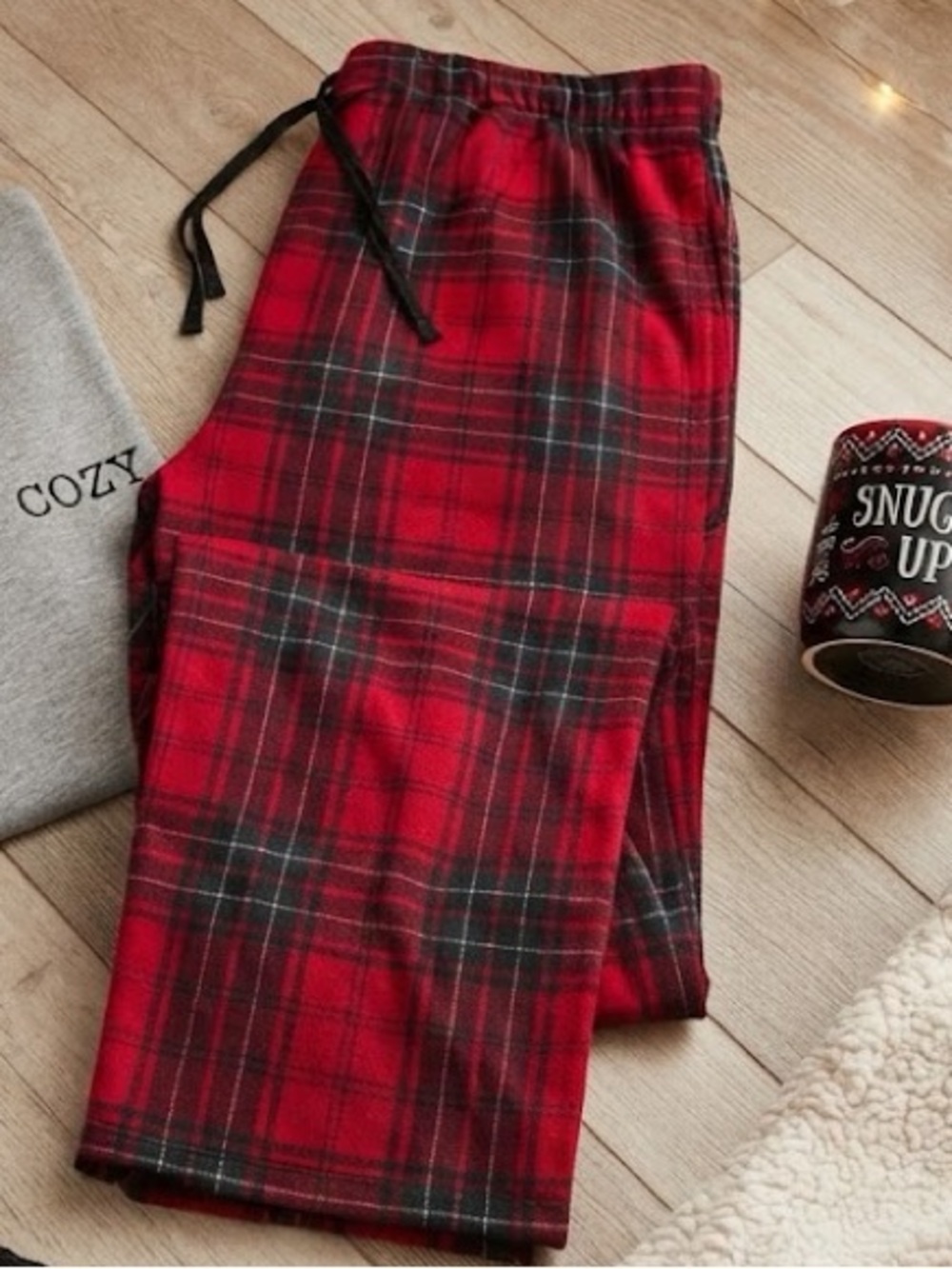Nautica Red and Black Plaid Holiday Lounge Pants